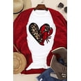thumbnail image 2 of Women's White Crawfish Leopard Heart Print Crewneck Tee for Casual Wear | [ZhiHiMeRi] | (US 20-22)2XL, 2 of 6
