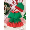 thumbnail image 3 of SUNSIOM Costume de Bébé Fille Elf Tenue Bébé Manches Longues Col Poupée Robe avec Chapeau Ensemble de Noël 2 Pcs, 3 of 9