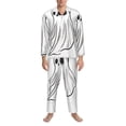 thumbnail image 3 of Fuzoiu Cute Ghost Simple Drawing Print Men's Long-Sleeved Pajama,Lounge Button Down Nightwear,Mens Notch Collar Pajama Set -XX-Large, 3 of 7