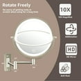 thumbnail image 5 of Yulika 8'' Wall Mounted LED Makeup Mirror, 1X/10X Intelligent Dimming Makeup Mirror 360 ° Rotation, Vintage Nickel, 5 of 6