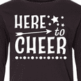 thumbnail image 4 of Inktastic Here to Cheer Cheerleading with Arrow and Stars Long Sleeve Youth T-Shirt, 4 of 5