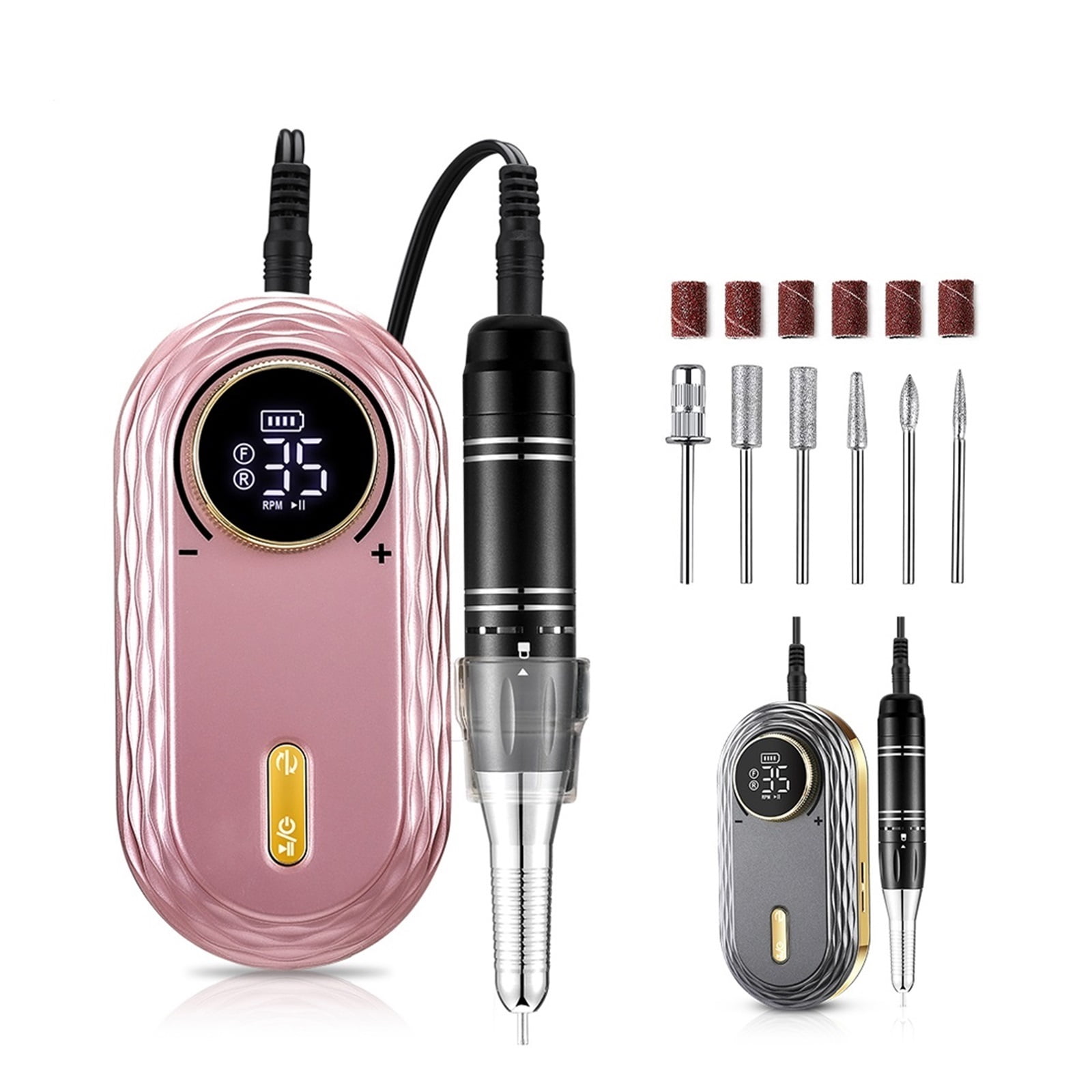 35000RPM Nail Drill Machine LCD Display Portable Rechargeable For Manicure Pedicure Tools Professional Nail Equipment ,Low Noise