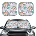 thumbnail image 2 of Kll Unicorn Doingyoga Windshield Sun Shade 2-Piece Foldable Car Front Window Sunshade For Most Sedans Suv Truck- Large, 2 of 7