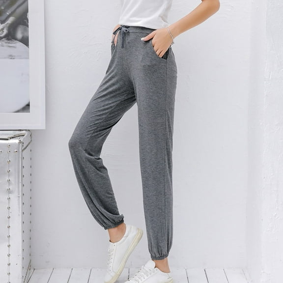 Fashion Women Sports Pants Trousers Loose Pants Pure Color Long Pants