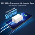 thumbnail image 2 of Cargador iPhone MFi USB C 20W con Cable 10 Pies, Carga Rápida Compatible con iPhone 14/14 pro/14 plus/14 pro max/13/12/11/11Pro/XS/X/XR, iPad, 2 of 7