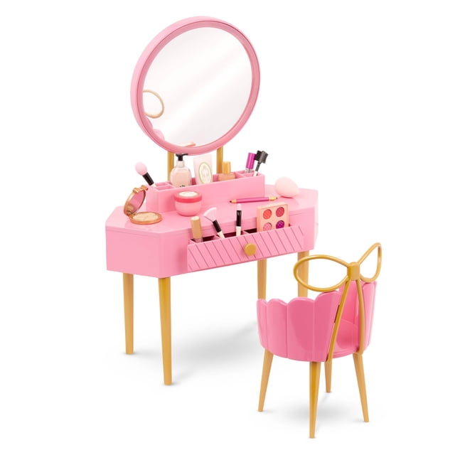 Set de Tocador y Silla Our Generation con Accesorios para Muñecas de 45 cm