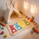 thumbnail image 1 of Tapete de conejo de Pascua | Alfombra antideslizante supersuave y acogedora para dormitorio, porche, pasillo, dormitorio | Decoración impermeable para interiores y exteriores para la primavera., 1 of 9