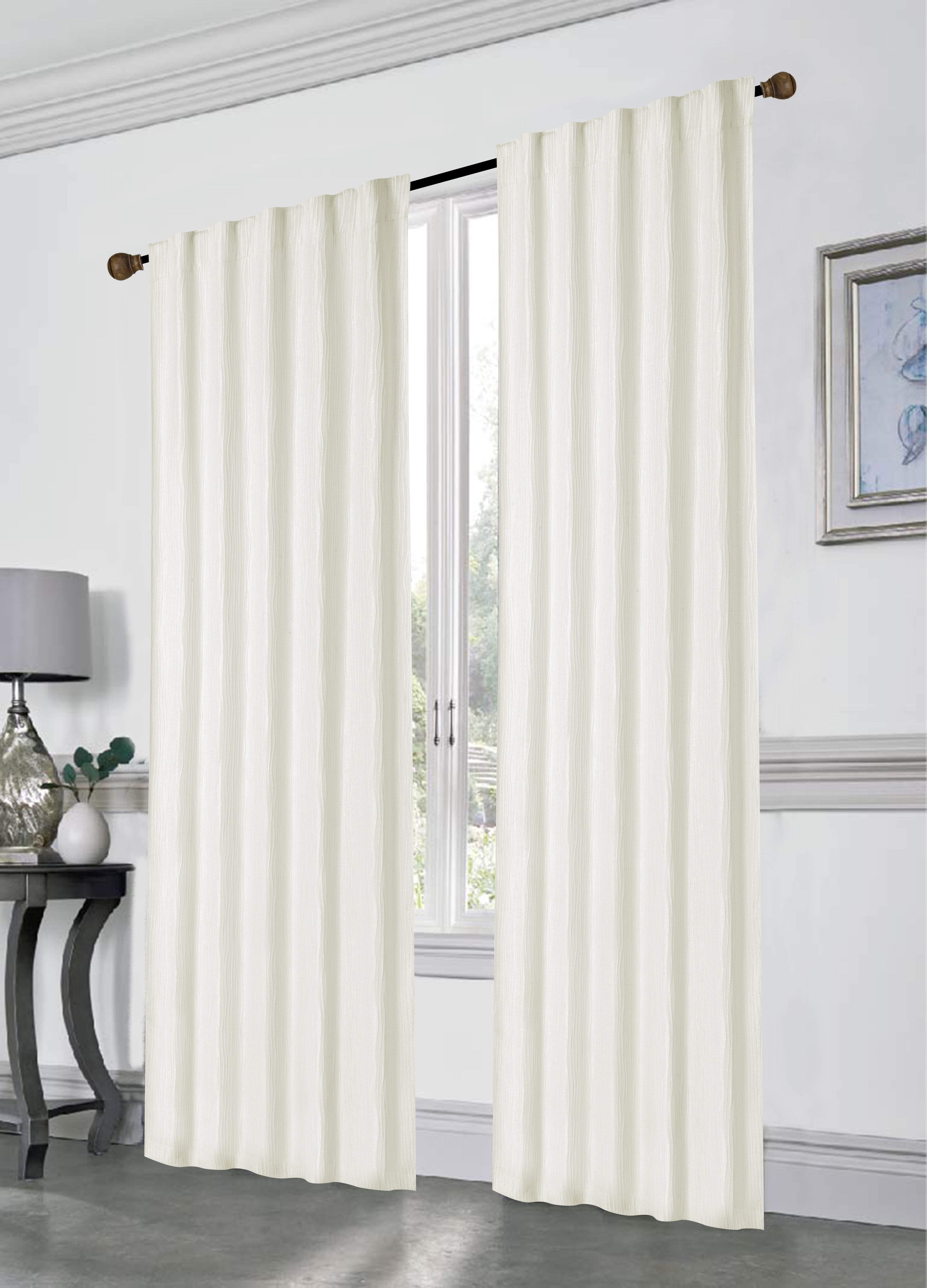 Dainty Home Stacy Double Layered Extra Long 96" Rod Pocket Window