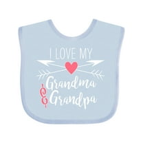 Inktastic I Love My Grandma and Grandpa Heart and Arrows Boys or Girls Baby Bib