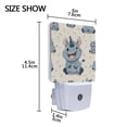 thumbnail image 4 of WOBOGO Smile Cute Rhinoceros LED Night Light 2 Pcs Set 0.5 Watt Wall Plug in Dusk to Dawn Automatic Switch Soft White Light, 4 of 7