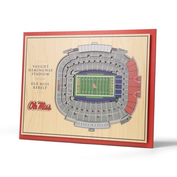 Ole Miss Rebels 17'' x 13'' 5-Layer StadiumViews 3D Wall Art