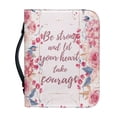 thumbnail image 1 of Suhoaziia Pink Flower Church Woman Lady Bible Bag,Durable PU&nbsp;Leather Bible Case Purse,Washable Bible Book Carrying Cover with Durable Side Handle,Size XL, 1 of 6