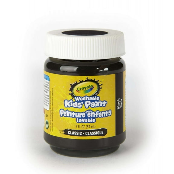 Crayola Black Washable Kids Paint Pots, 2 oz., Craft Projects
