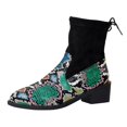 thumbnail image 1 of NECHOLOGY Botas Mujer Zapatos Botines de mujer Botas de tobillo clásicas de occidental para mujer, botas de moda de invierno con patrón de de , tacón grueso y punta estrecha (Black, 8.5), 1 of 7