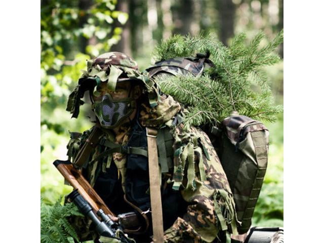 Paintball Hunting Tactical Strike Protective Mask Half Face Military Mesh Jungle Camouflage by