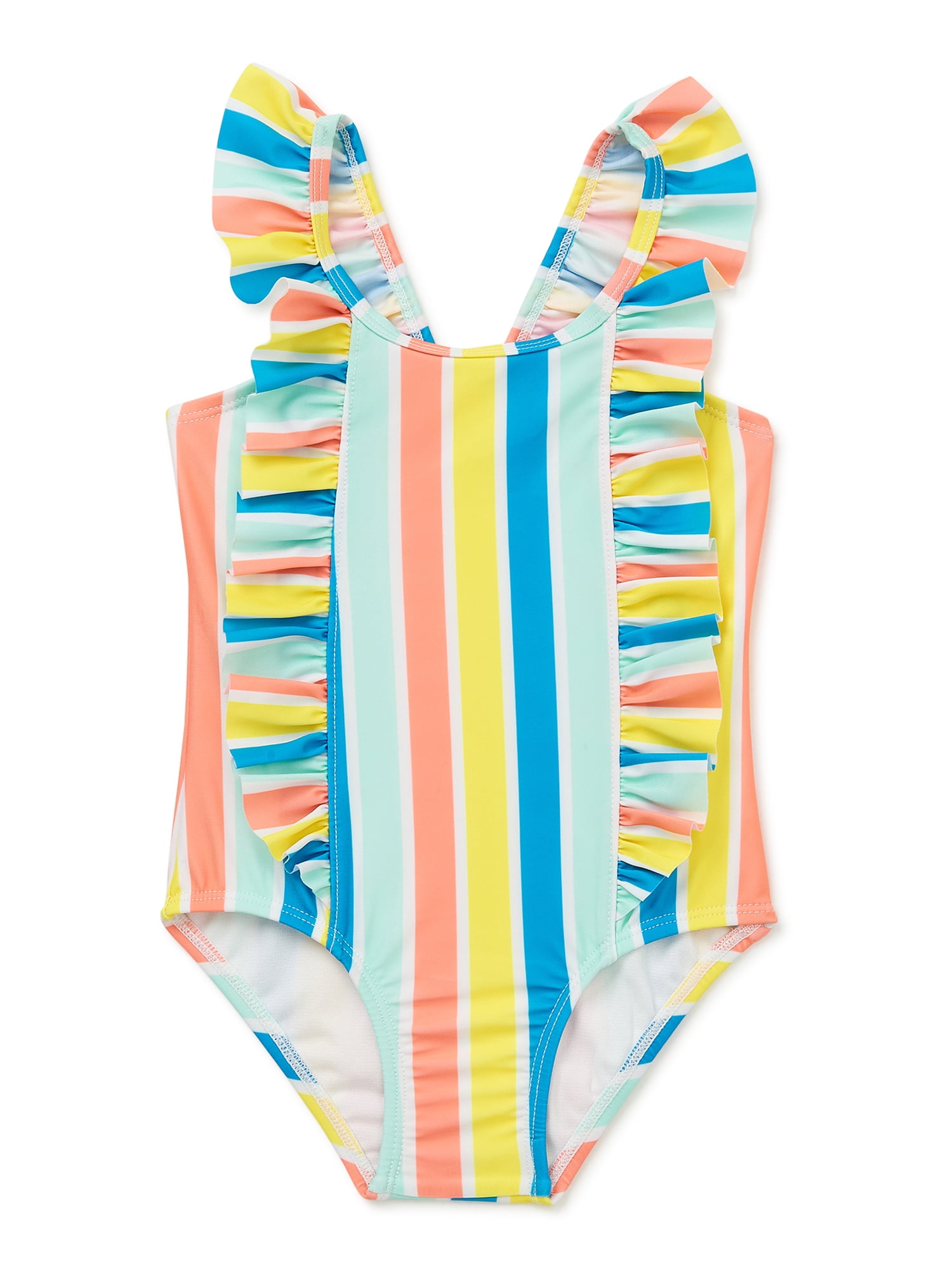 Wonder Nation Toddler Girl Stripe Swim One-Piece, Sizes 12M-5T ...