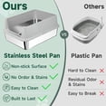 thumbnail image 2 of Stainless Steel Cat Litter Box for Kittens and Medium Cats, Open Top Metal Kitty Small Litter Box with High Sides Lid, Litter Mat, Scoop, No Odor, No Mess, Leak Proof, Easy Clean, 2 of 7