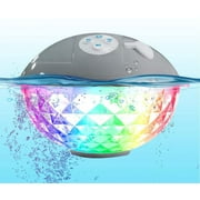 Pool Speaker with Colorful Lights, Floating Bluetooth Speaker IPX7 Waterproof,Built-in ,Crystal Clear Stereo Sound
