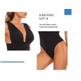 thumbnail image 3 of Traje de baño sin espalda de una pieza triangular de una pieza de color sólido para mujer, 3 of 4
