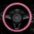 thumbnail image 3 of Universal Car Steering Wheel Cover Anti-slip Pink Steering Wheel Cover, 3 of 7