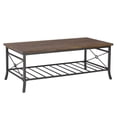 thumbnail image 2 of Linon Anders 3 Pc Metal and Wood Occasional Table Set Plank Style Tops in Brown, 2 of 10