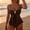*Coffee, variant on ClodeEU Women's Center Ring Flyaway Tankini Set,V-Neck Two-Piece Swimsuit, Tummy Control Bathing Suit Blue,Womens Plus L