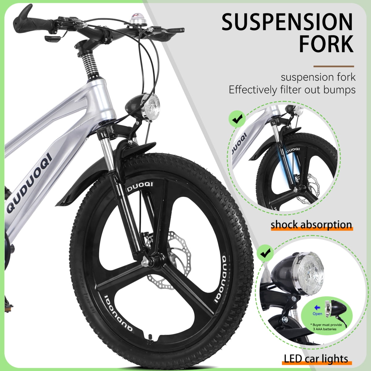 20 Inch Kids Mountain Bike, 7-Speed Youth Bicycle with Magnesium Alloy Frame & One-Piece Wheels, Lightweight Kids Bike for Boys and Girls Ages 8–12