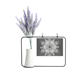 thumbnail image 1 of Patron de estilo arabe, negro, blanco Tarjeta de jarrón de lavanda artificial, 1 of 3