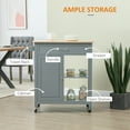 thumbnail image 4 of HOMCOM Rolling Kitchen Cart with Wood Top, Kitchen Island on Wheels, 4 of 10