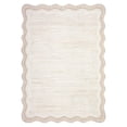 thumbnail image 2 of Washable Living Room Rug 8x10 Large Modern Scalloped Area Rugs with Non-Slip Backing, Stain-Resistant Foldable Floor Mat, Contemporary Low Pile Indoor Carpet for Bedroom, Office, Beige, 2 of 9