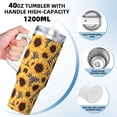 thumbnail image 3 of Pofeuu Artistic Zebra Print Sunflower Print 40oz Ice Bully With Handle And Straw Stainless Steel Vacuum Insulated Cup And 2 In 1 Straw Lid, 3 of 8