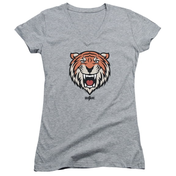 Shazam Movie Tawky Tawny Junior Women's V-Neck T-Shirt Athletic Heather