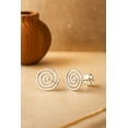 thumbnail image 4 of Round Swirl Maze Spiral Illusion .925 Sterling Silver Stud Earrings, 4 of 7
