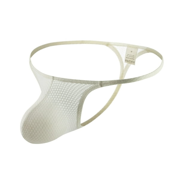 Tanga sexy de cintura baja con cinturón fino de malla fluorescente para hombre, ropa interior gay