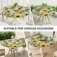 thumbnail image 7 of Round Tablecloth Botanical Tropical Flowers and Leaves Design, Waterproof Elastic Fitted Table Cover with Backing, 7 of 7