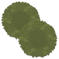 Heritage Lace HP-2000AG-S 20 in. Highland Pine Doily & Charger - Aspen Green - Set of 2