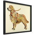 thumbnail image 3 of "Golden Retriever" Hand-made dimensional art collage, under glass, encased on a black shadow box frame, signed by EAD Co-op artist Alex Zeng, 3 of 5