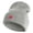 Heather Grey, variant on Small Strawberry Applique Iron on Patched 12 Inch Long Knitted Beanie - Black OSFM