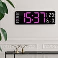 thumbnail image 6 of Clearance Kaireo Clock, Large Screen Function Display Clock Digital Clock (13 Inches) Pink Light, Large Led Digital Wall Clock Temperature Date Day Display Usb Remote Control, Home Clock, 6 of 7