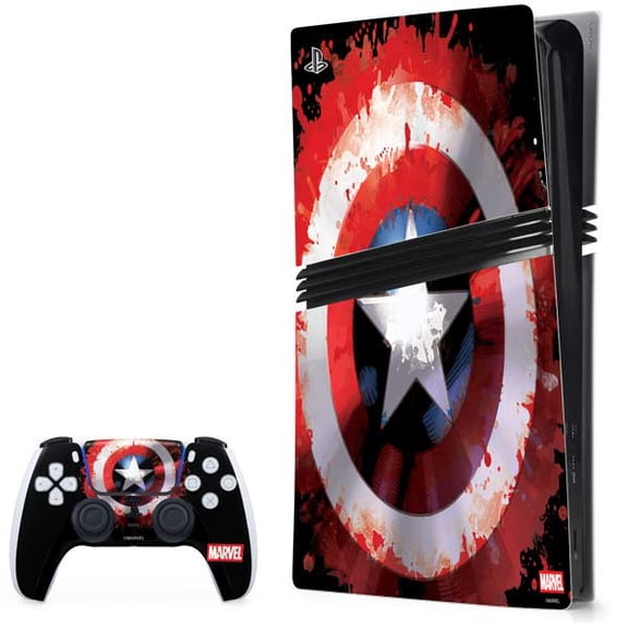 Skinit Marvel Captain America Star Shield PS5 Pro Bundle Skin