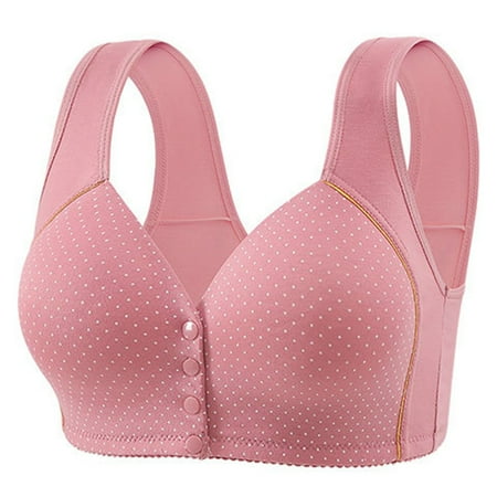 Minimizer Bras for Women Front Close No Underwire Lift & Support Tank Top Thick Strap Comfort Everyday Basic Sleeping Bra Pink 38