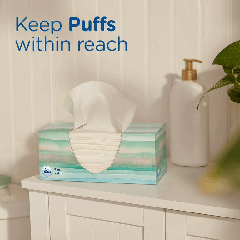 Puffs Plus Lotion 124 Sheet 6-Pack 2-Ply Facial Tissue Box - 24/Case
