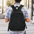 thumbnail image 2 of Easygd Black Glitter Versatile and Stylish Backpack: Comfort, Storage, and Durability for College,Work, Travel, and Everyday Use, 2 of 8