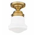 thumbnail image 2 of 735F1-HBR-Z-Lite-Vaughn - 1 Light Flush Mount In Industrial Style-9 Inches Tall and 6 Inches Wide-Heritage Brass Finish-Matte Opal Glass Color, 2 of 2