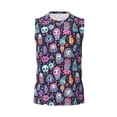 thumbnail image 6 of Lsque Funny colorful skull ghost Print Men's Cotton Blend Sleeveless Muscle Shirts (S-3XL)- Moisture Wicking, Odor Protection, UPF 30+,X-Large, 6 of 8