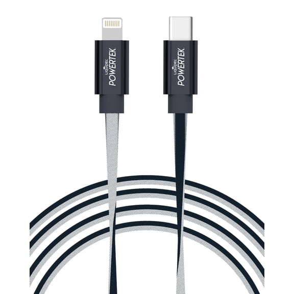 Liquipel Powertek USB C Lightning iPhone Charger Cable [MFI Certified], 6ft Fast Charging, Two Tone