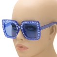 thumbnail image 4 of FLAWLESS Oversized Square Frame Bling Rhinestone Crystal Design Sunglasses For Women (Blue), 4 of 4