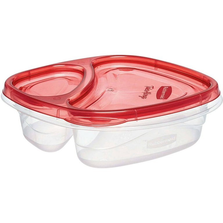 Rubbermaid Take Alongs 2.2 Cups Divided Snackers Containers, 3 containers 