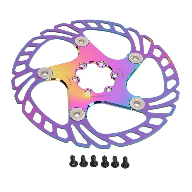 Rotor de freno de disco de bicicleta ANGGREK grabado CNC Duradero Antiabrasión Alta resistencia Metal Con 6 Pernos