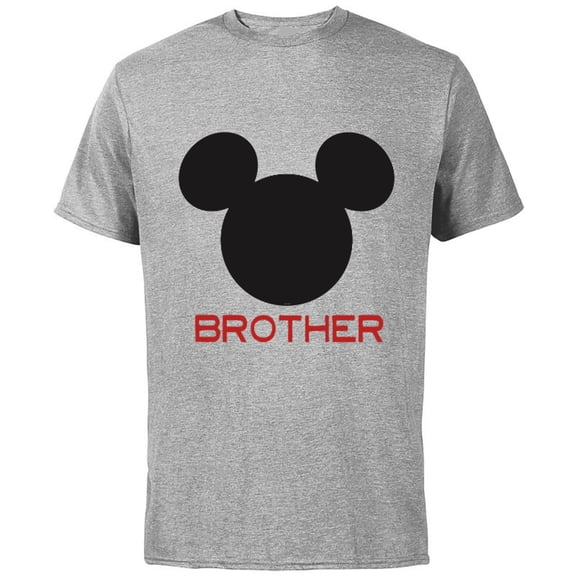 Disney Mickey Mouse Brother Family - Short Sleeve Cotton T-Shirt for Adults - Customized-Athletic Heather